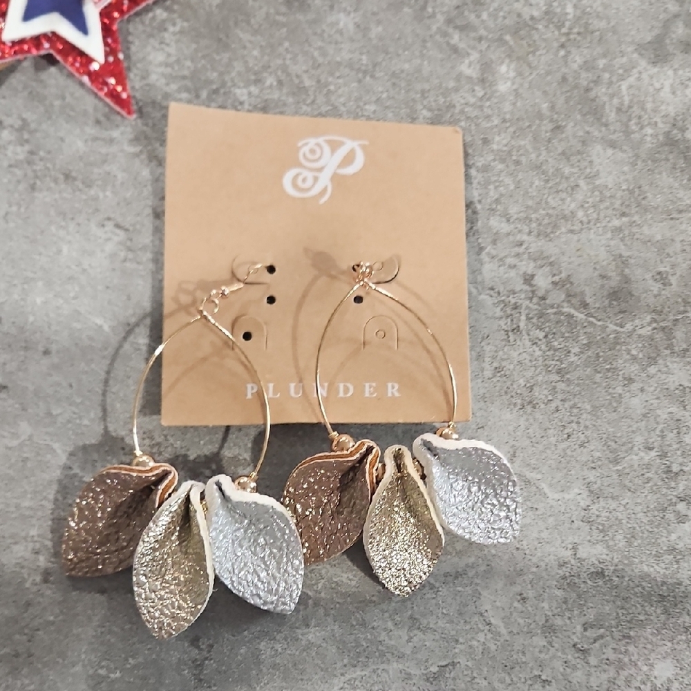 Plunder Gold and Silver Leaf Earrings
